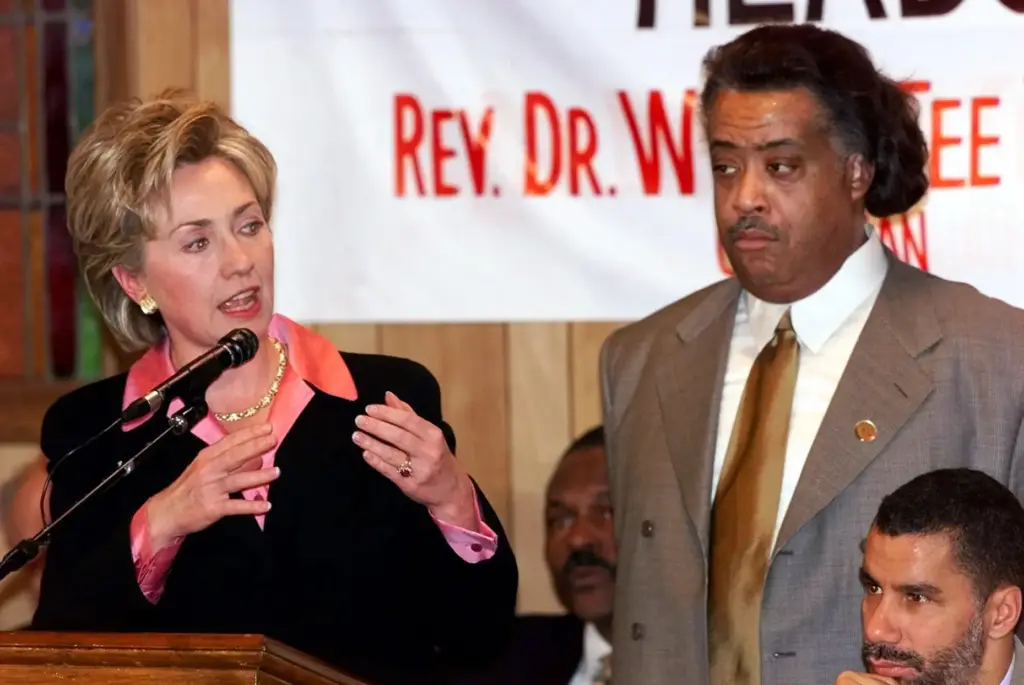 First lady Hillary Rodham Clinton delivers her speech at the National Action Network.