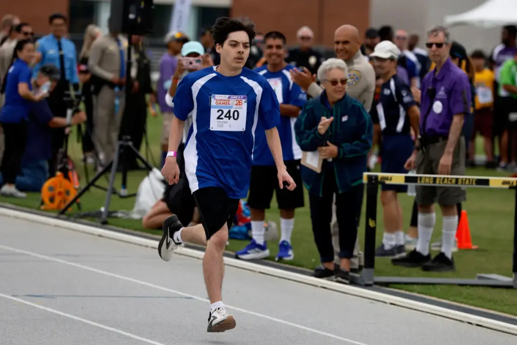 A runner nears the finish line in the 1500-meters at...