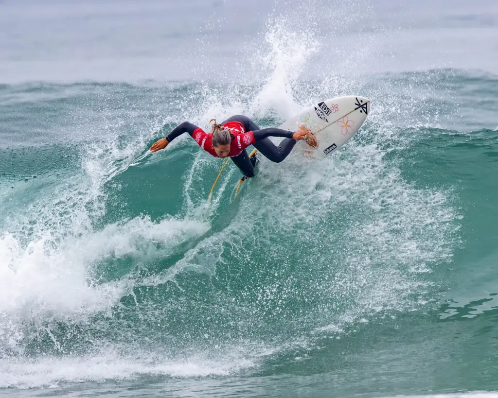San Clemente High School surfer Happy Sager placed second at...