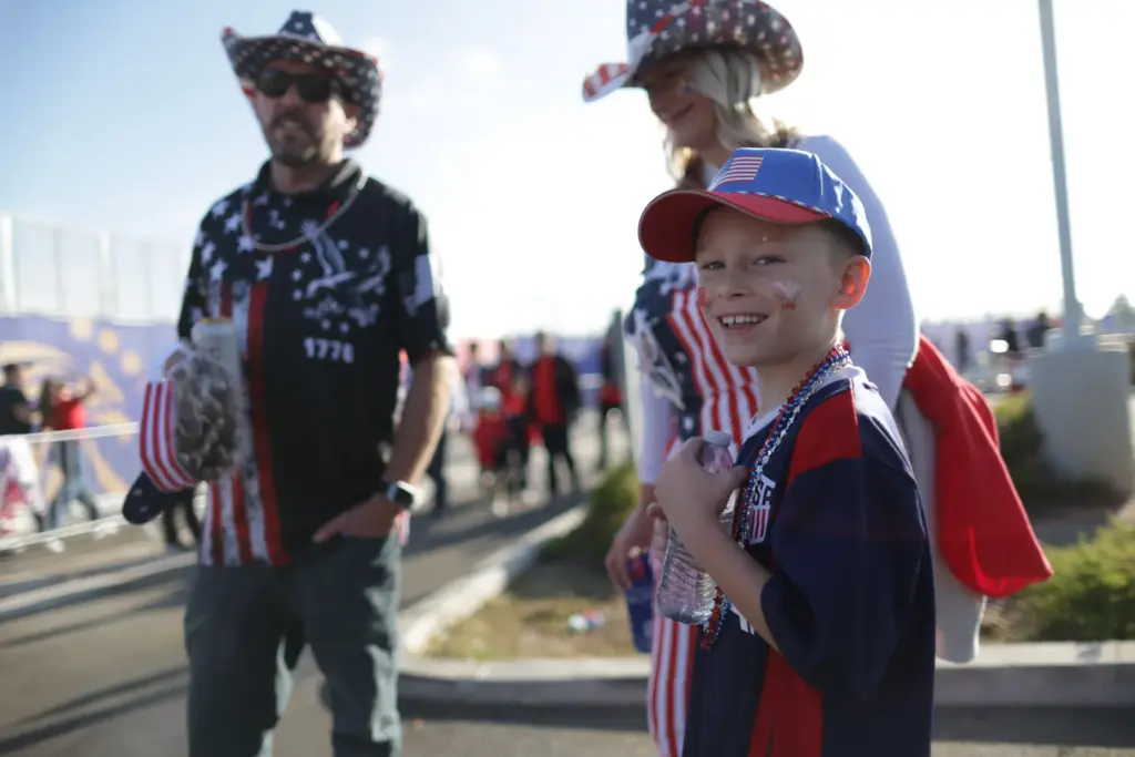 Fans arrive to watch World Cup Group D soccer match...