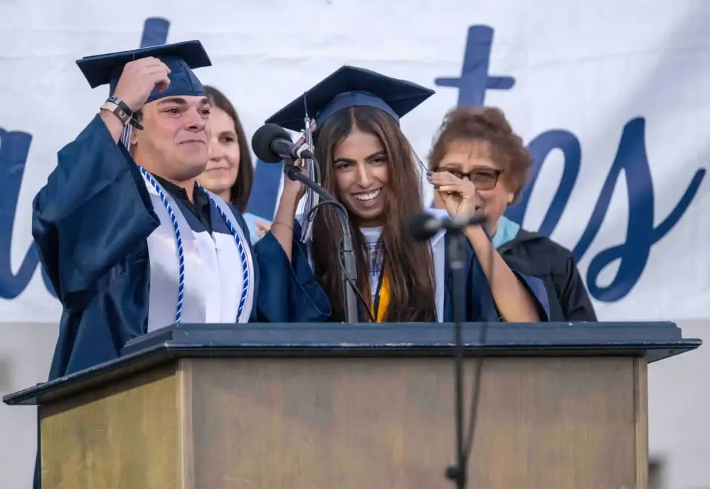 Senior Class President Mitchell Krikorian, left, and ASB President Sonal...