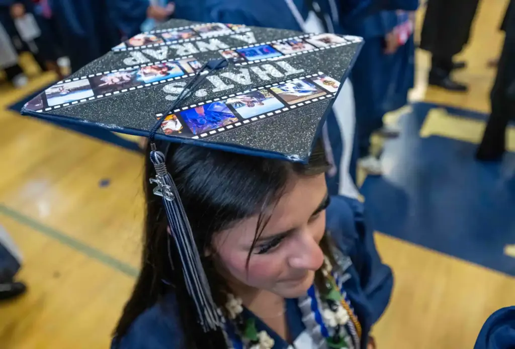 Amaya Aburto sports a customized graduation cap that reads, âthatâs...