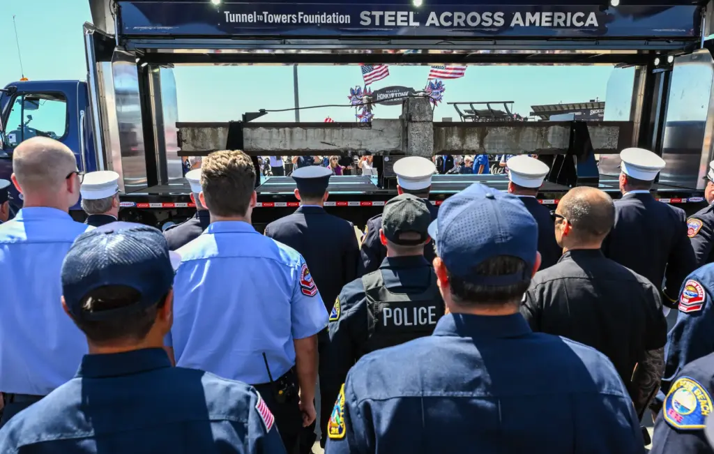 Local first responders join retired NYFD firefighters as a piece...