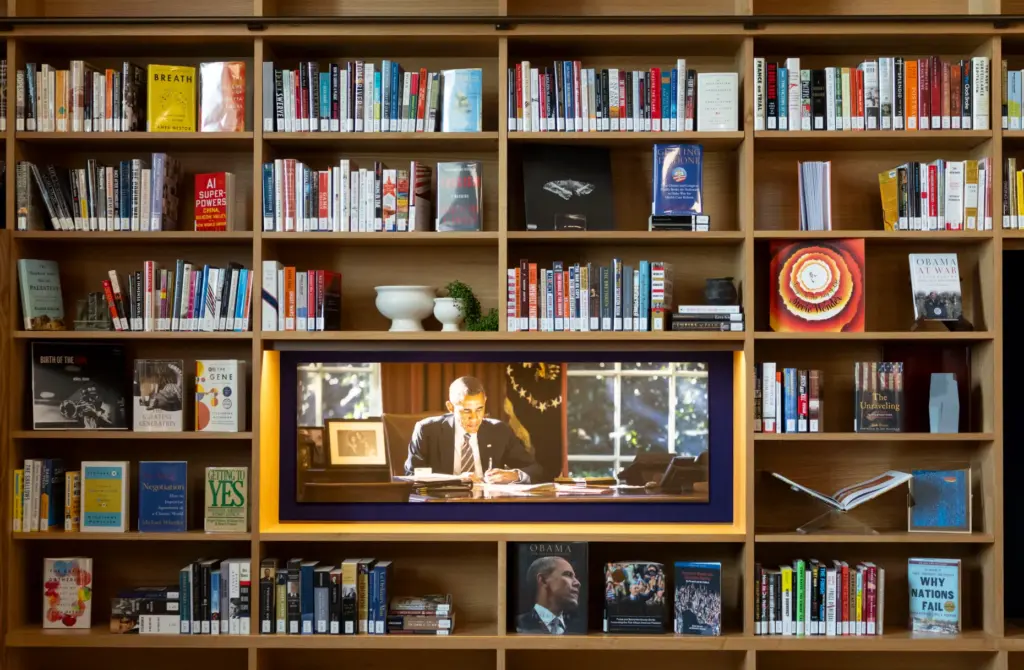 The President's Reading Room is prepared inside a branch of...