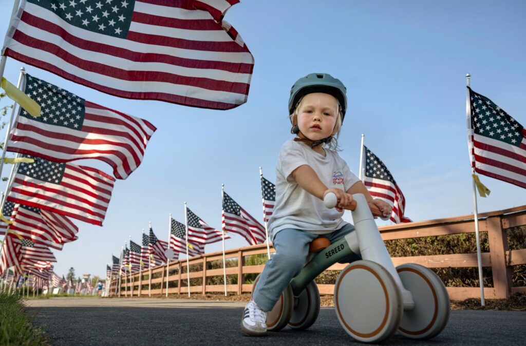 One-year-old Jack Kelley checks out the annual Field of Honor...