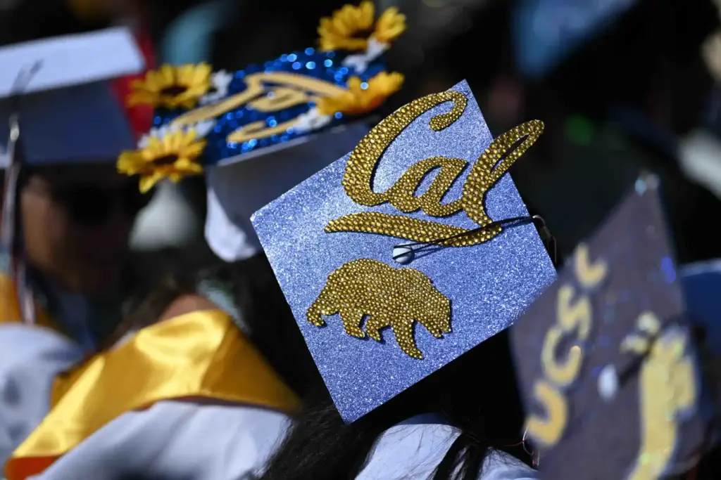 Huntington Beach High School graduates show their creativity by decorating...