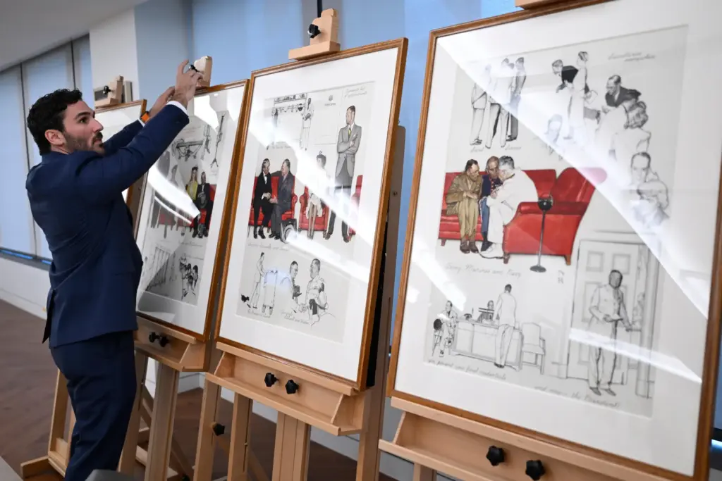 Luke Boorady arranges a suite of four inter-related paintings by Norman Rockwell.