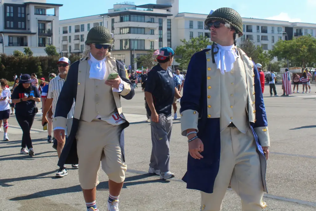 Team USA fans dressed up as soldiers for the U.S....