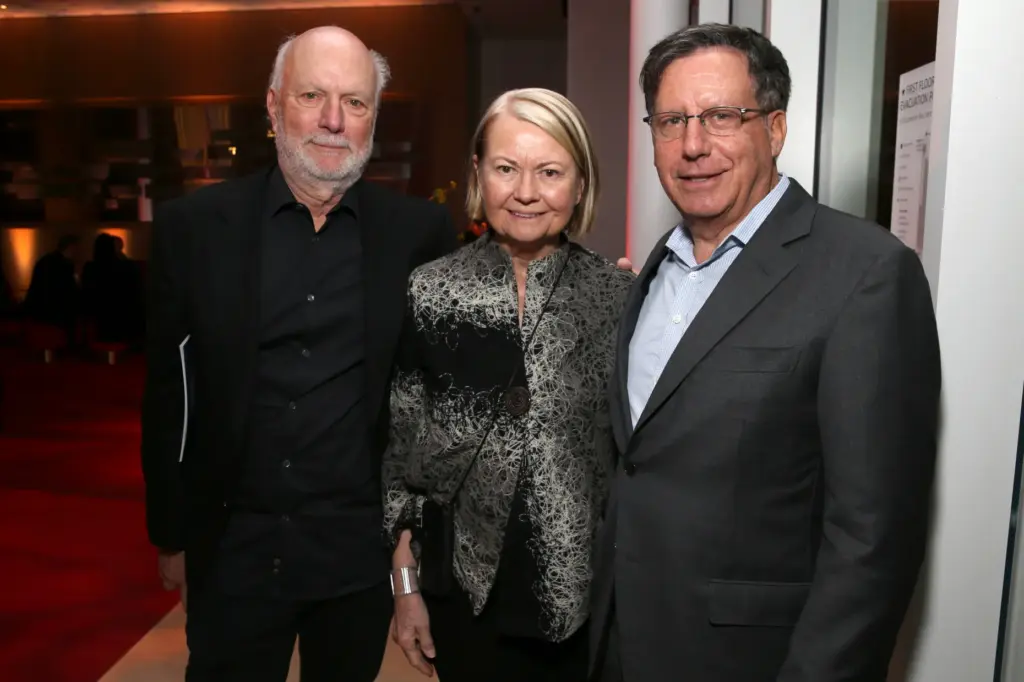 James Burrows, from left, Marcy Carsey and Tom Werner attend...