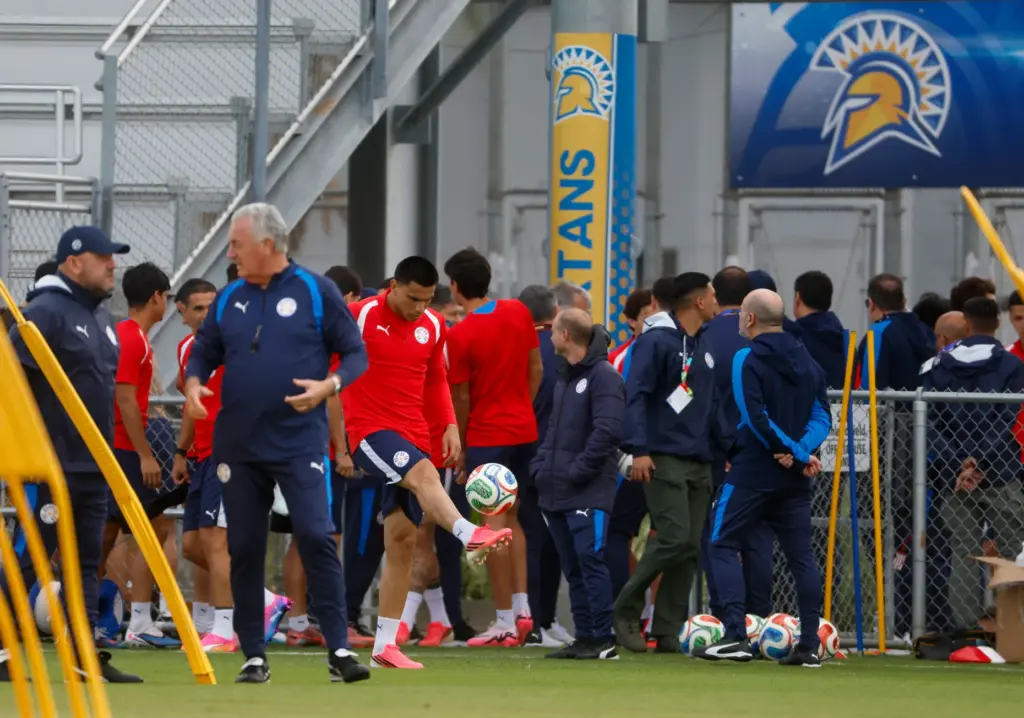 Paraguay’s national soccer team trains at San Jose State Universityâs...