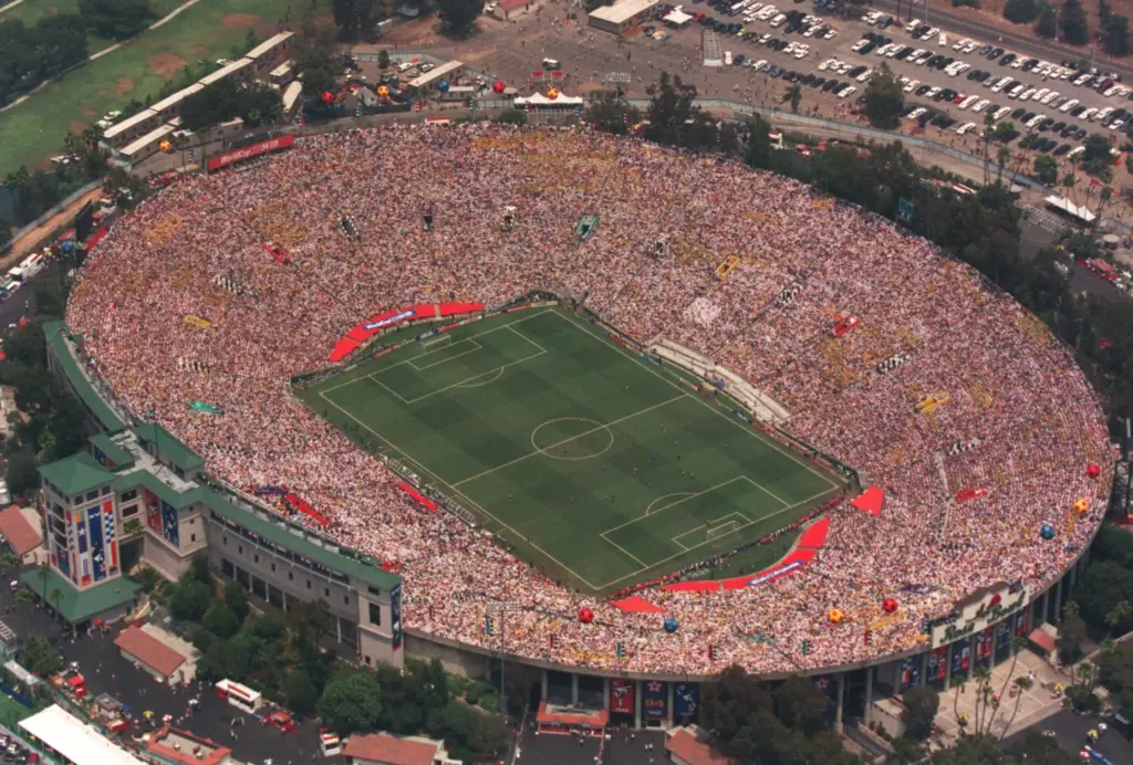 A arial view of the 1994 World Cup Final on...