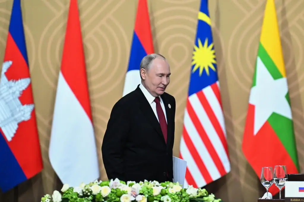 Russian President Vladimir Putin attends the Russia-ASEAN summit in Kazan, Russia.