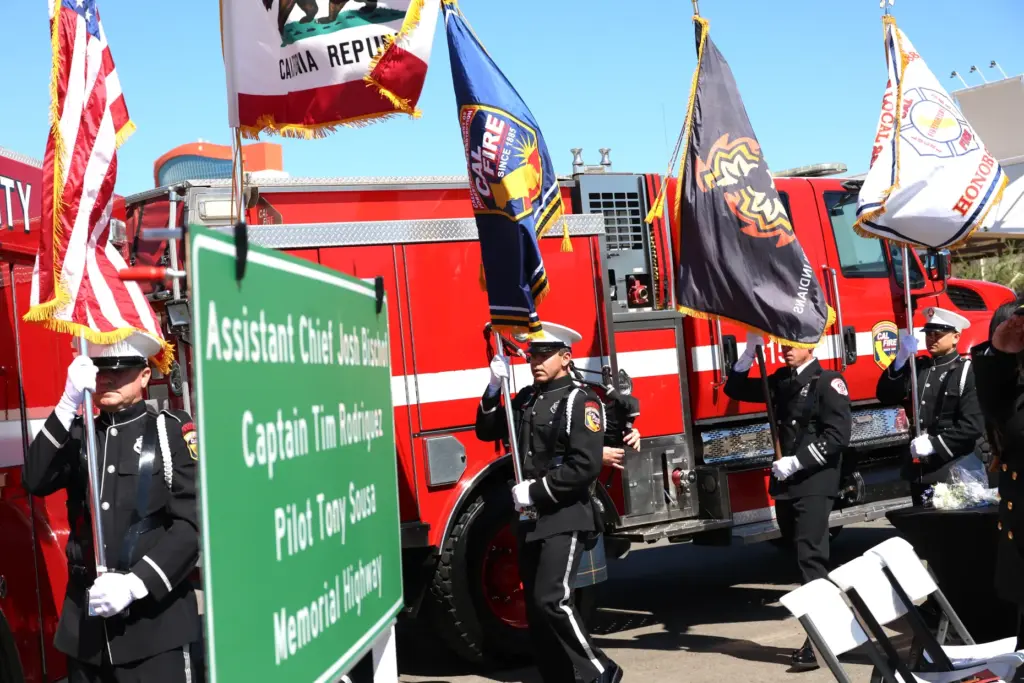 The honor guard at Fridayâs ceremony dedicating a stretch of...