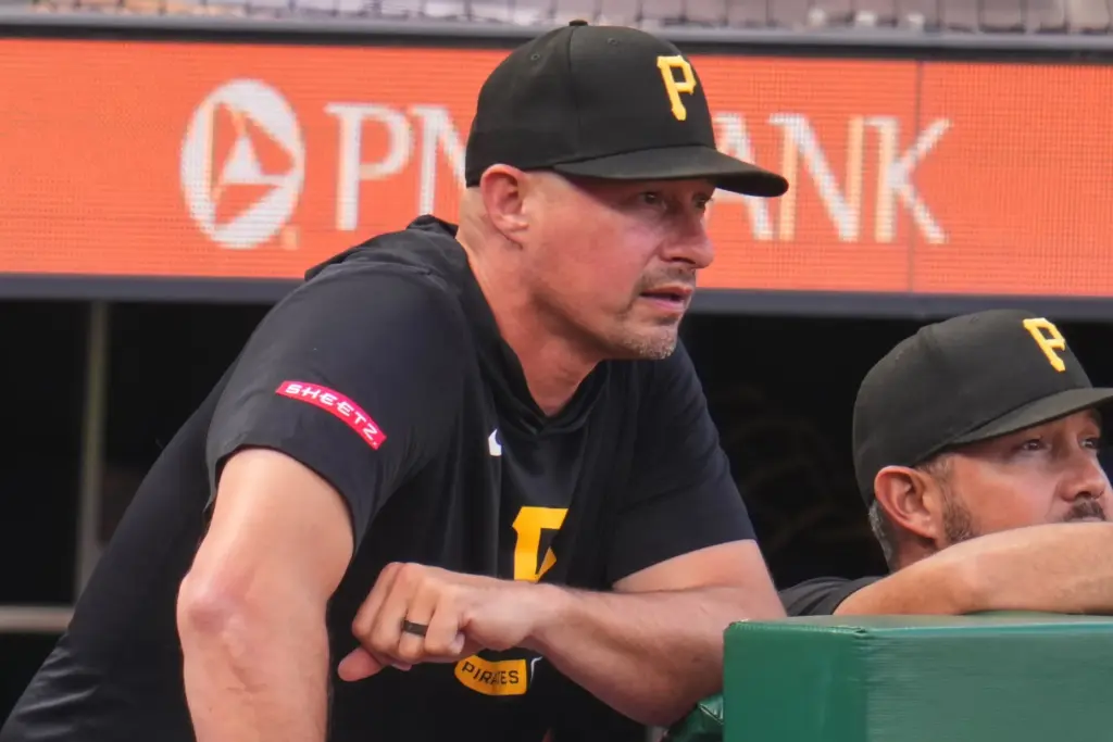 Pittsburgh Pirates manager Don Kelly stands in the dugout during...