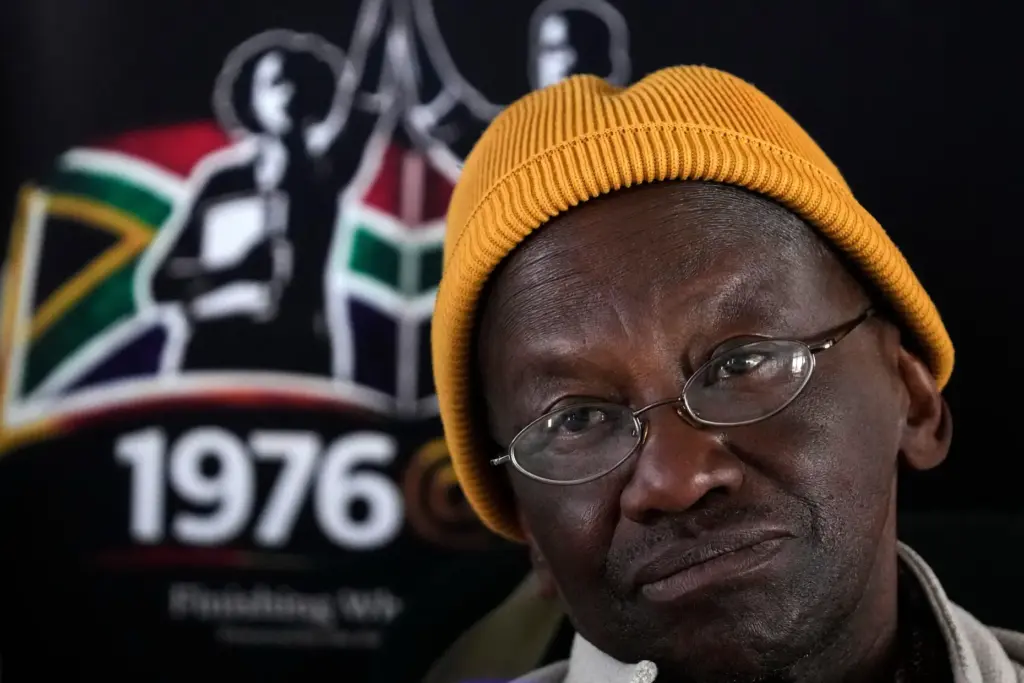 Seth Mazibuko, a student leader involved in the 1976 Soweto student movement, during a media briefing.
