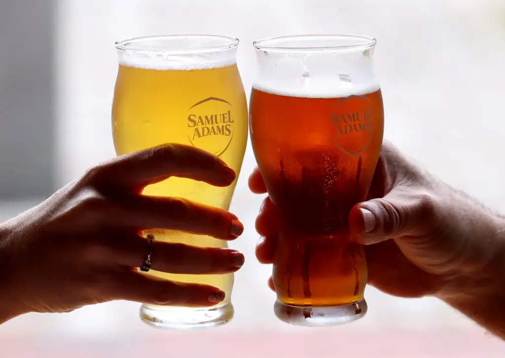 Guests at the Samuel Adams Tap Room on State Street...