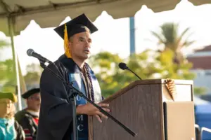 First veteran to become valedictorian at Santiago Canyon College earns 2 degrees