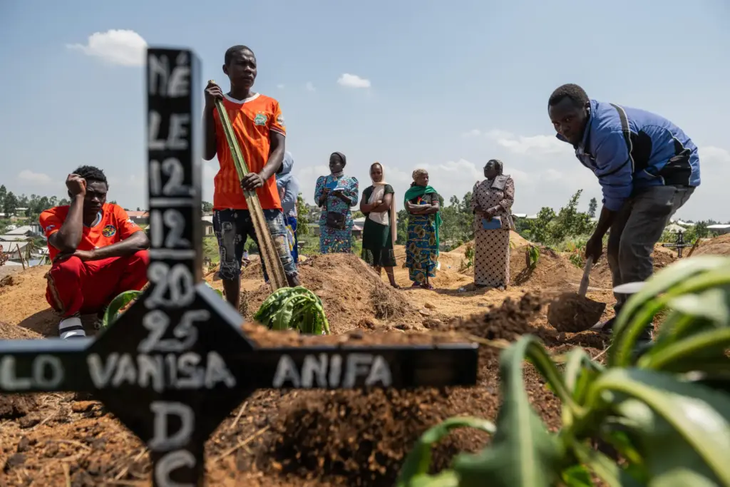 Relatives of Vanisa Anifa, a 6-month-old orphaned girl who died...