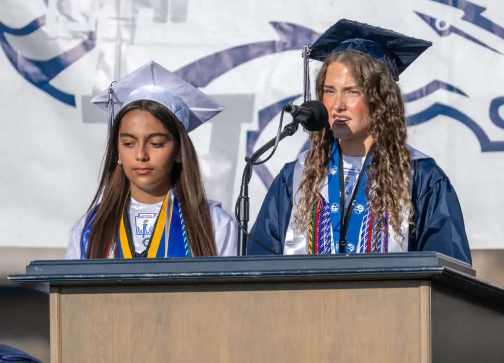 Urja Parmar, left, ASB Social Events Commissioner, and Nora Seiwert,...