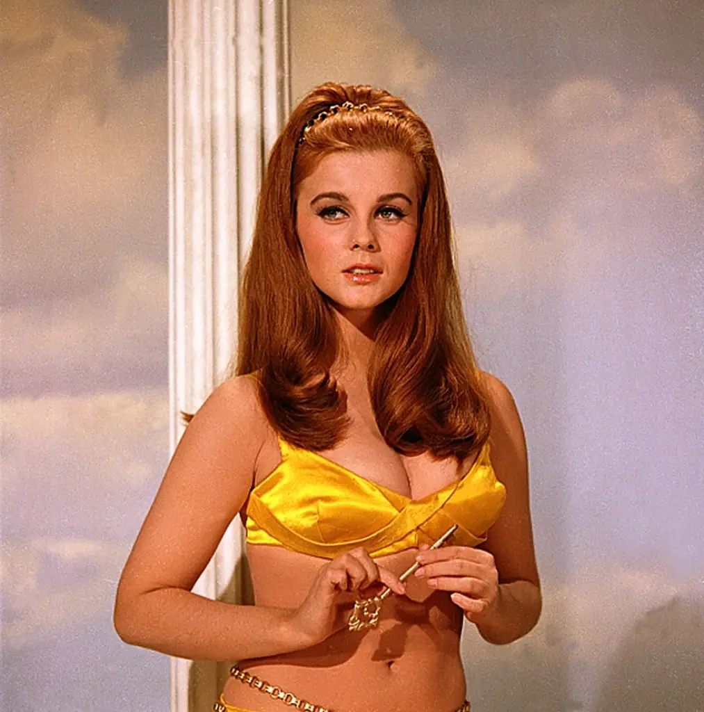 Actress Ann-Margret wears a two-piece bathing suit from the 1966...