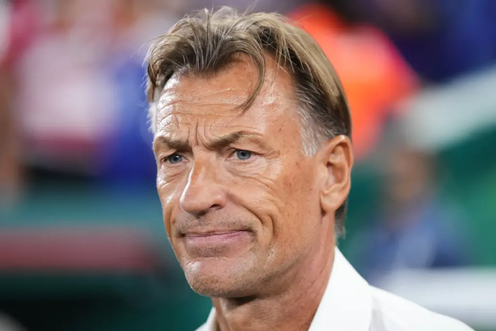 Tunisia head coach Herve Renard looks on prior to the...