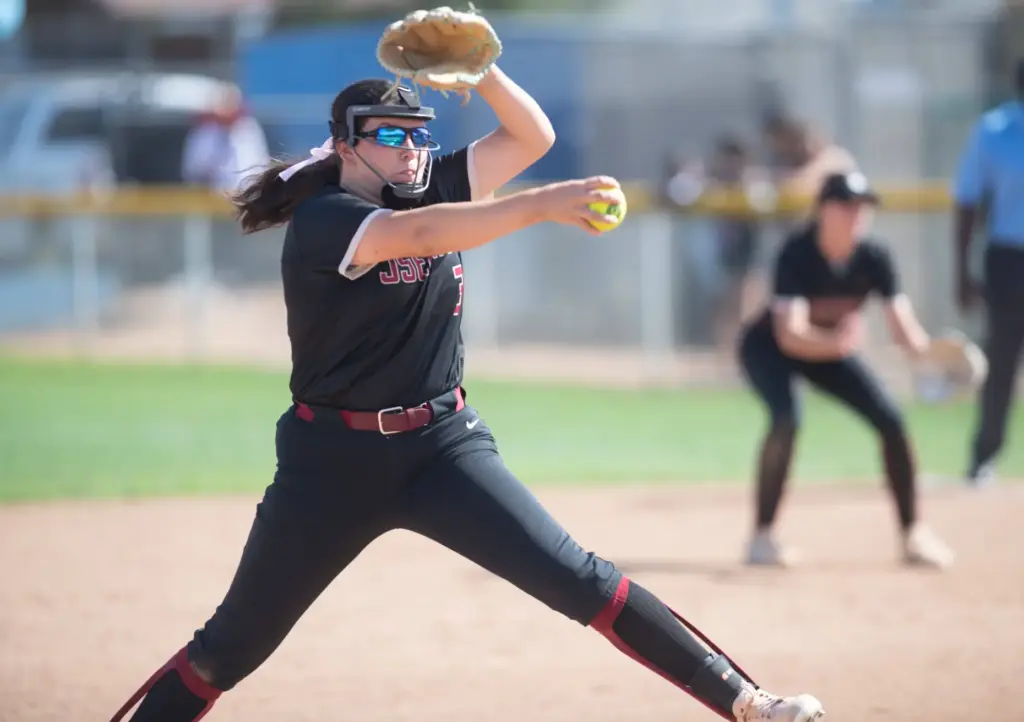 JSerraâs Liliana Escobar (#3) delivers a pitch against Norco, in...