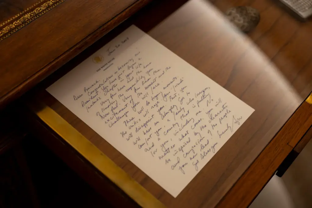 A letter from President George W. Bush to President Barack...