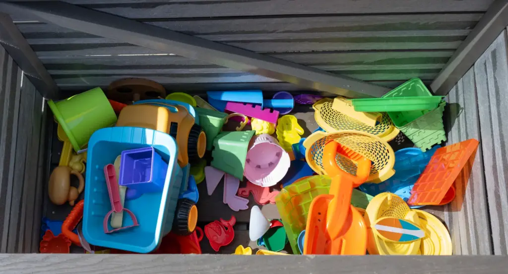A Sand Toy Station near San Clemente Pier on Wednesday,...
