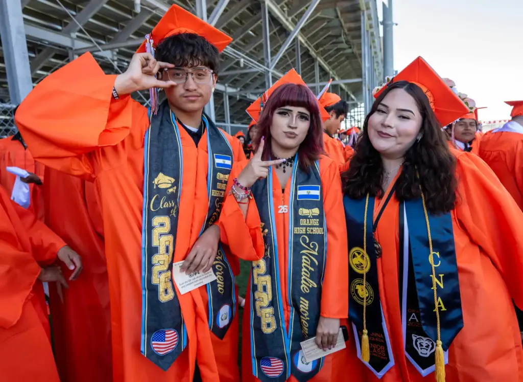 Friends Marlon Moreno, Natalie Moreno and Brianna Mosqueda, from left,...