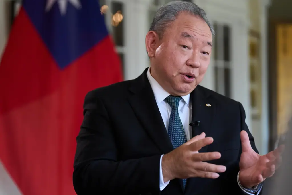 Taiwan's top diplomat in Washington, Alexander Yui Tah-ray, speaks during an interview.