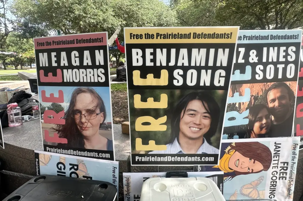 Supporters of protesters convicted over a shooting outside a Texas...
