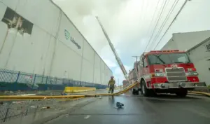 Fire fight continues on Sunday at Boyle Heights facility