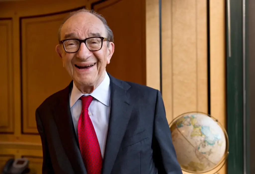Economist Alan Greenspan in his office.