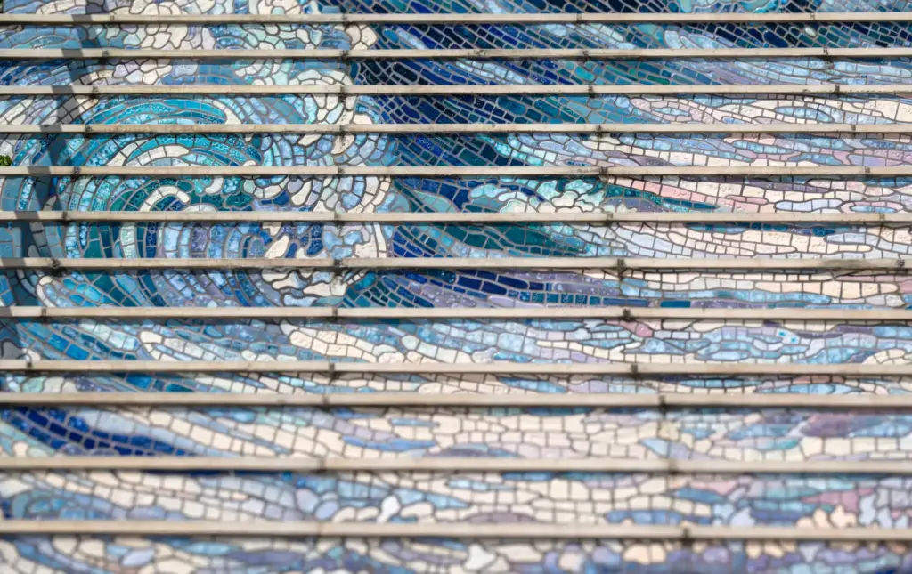 âStairwave,â created by artist Mia Tavonatti, is a 364-square-foot mosaic...