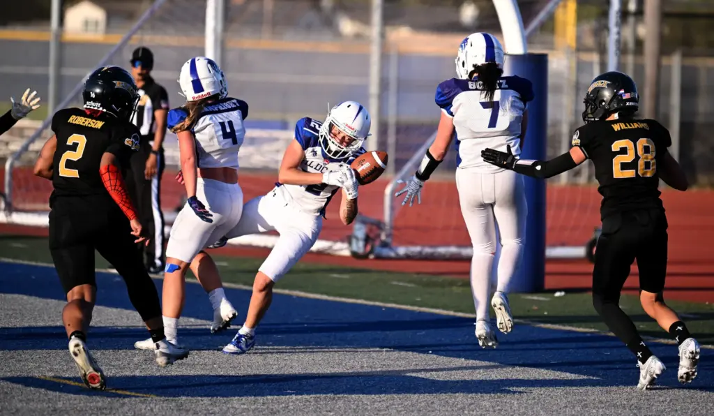 The Salt Lake Wildcatsâ Victoria Archuleta can’t hang on to...