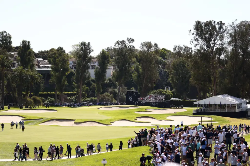 Riviera Country Club’s short par 4 10th hole is shown...