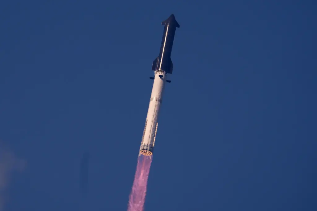 SpaceX's mega rocket Starship makes a test flight from Starbase, Texas.