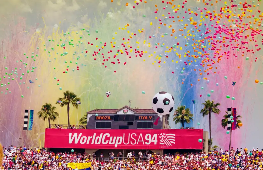 Fireworks and balloons at the Closing Ceremony for the 1994...