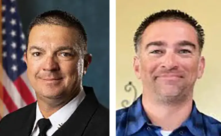 Cal Fire Assistant Chief Josh Bischof and Cal Fire Capt....