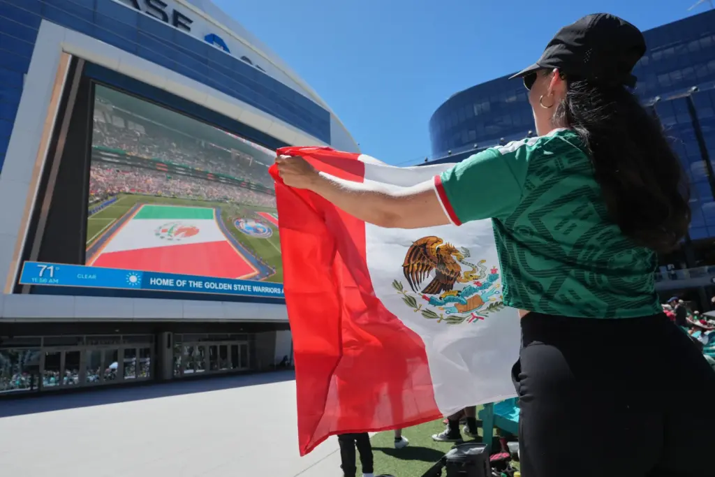 Mexico fans watch a public viewing of the opening match...