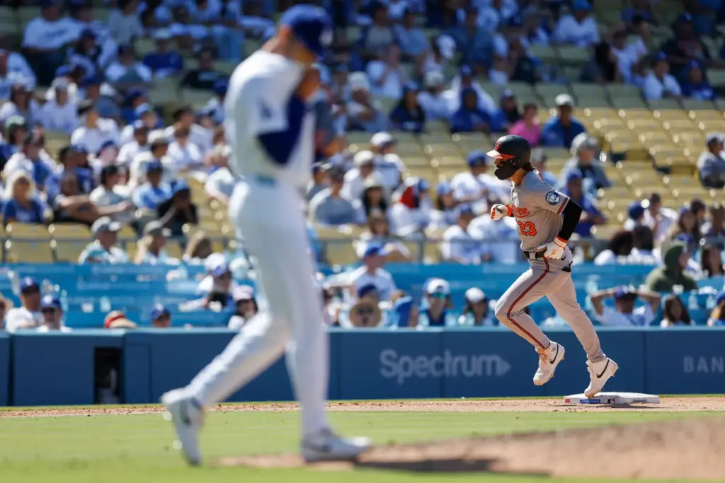 Baltimore Orioles’ Blaze Alexander (23) rounds the bases after hitting...