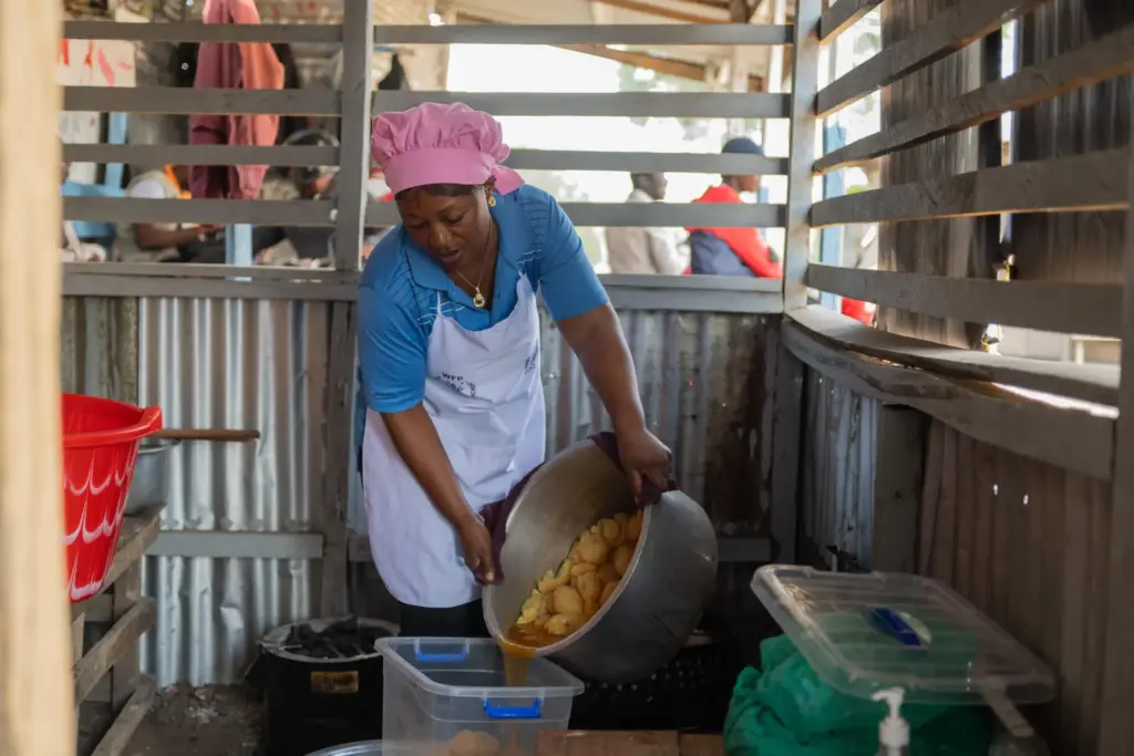Arlette Basekawike prepares meals for Ebola patients.