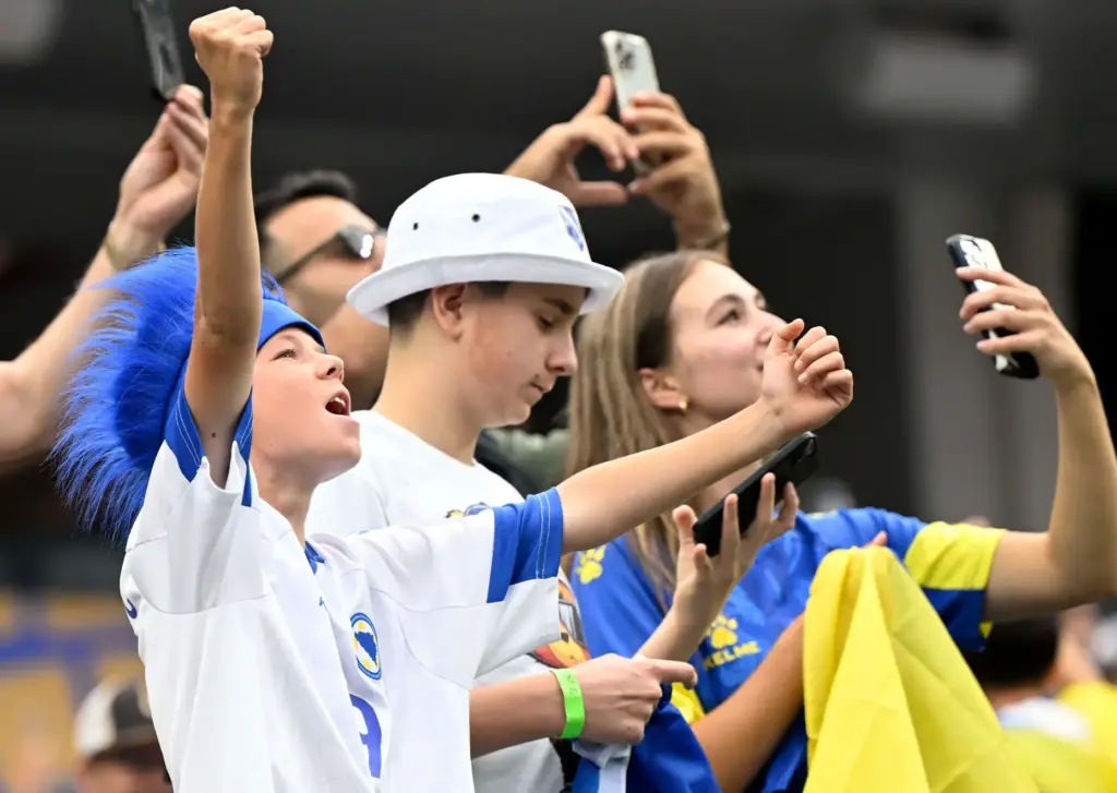 Bosnia-Herzegovina fans cheer during pregame activities prior to playing Switzerland...