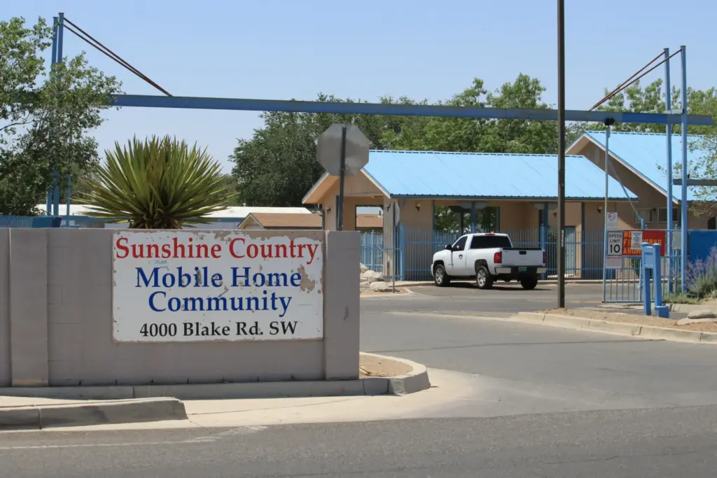 A mobile home park where federal agents did not seize a fentanyl shipment.