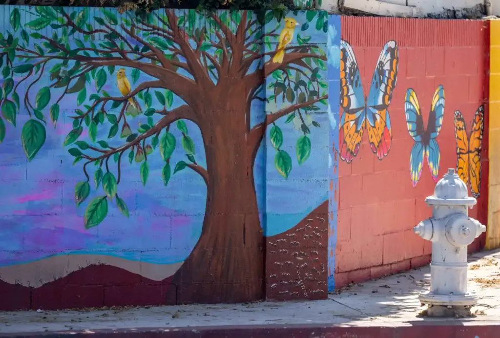 The âLa Virgencita Community Muralâ is a colorful mural created...