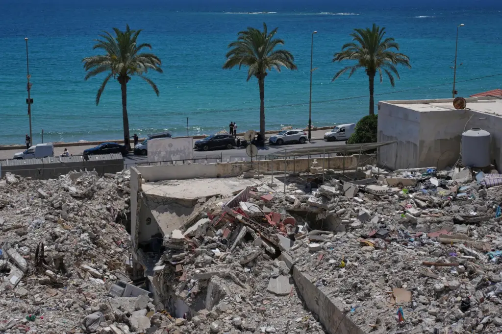 A general view shows rubble from buildings destroyed in Israeli...