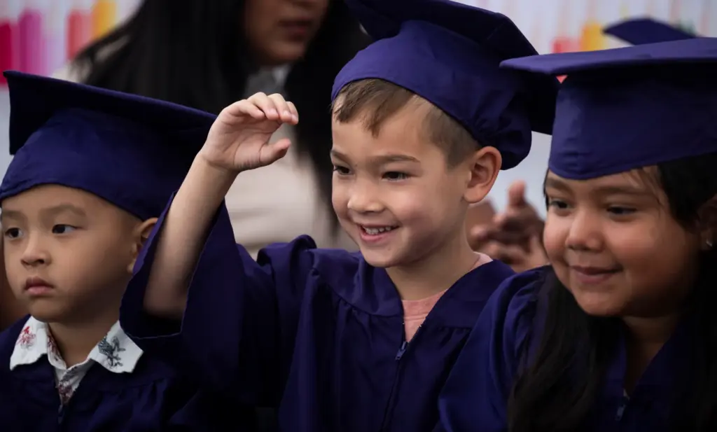 Callan OâBrien uses sign language to spell his name during...
