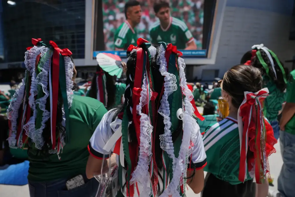Mexico fans watch a public viewing of the opening match...