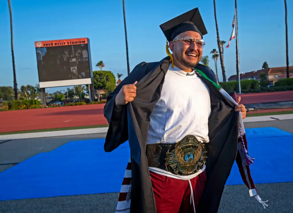 Dean R. Strenger Award Recipient, Jonatan Basilio shows off his...