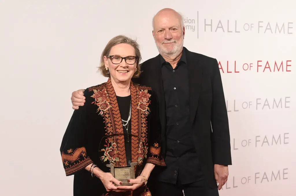 EXCLUSIVE – James Burrows, right, and Linda Sandrich, wife of...